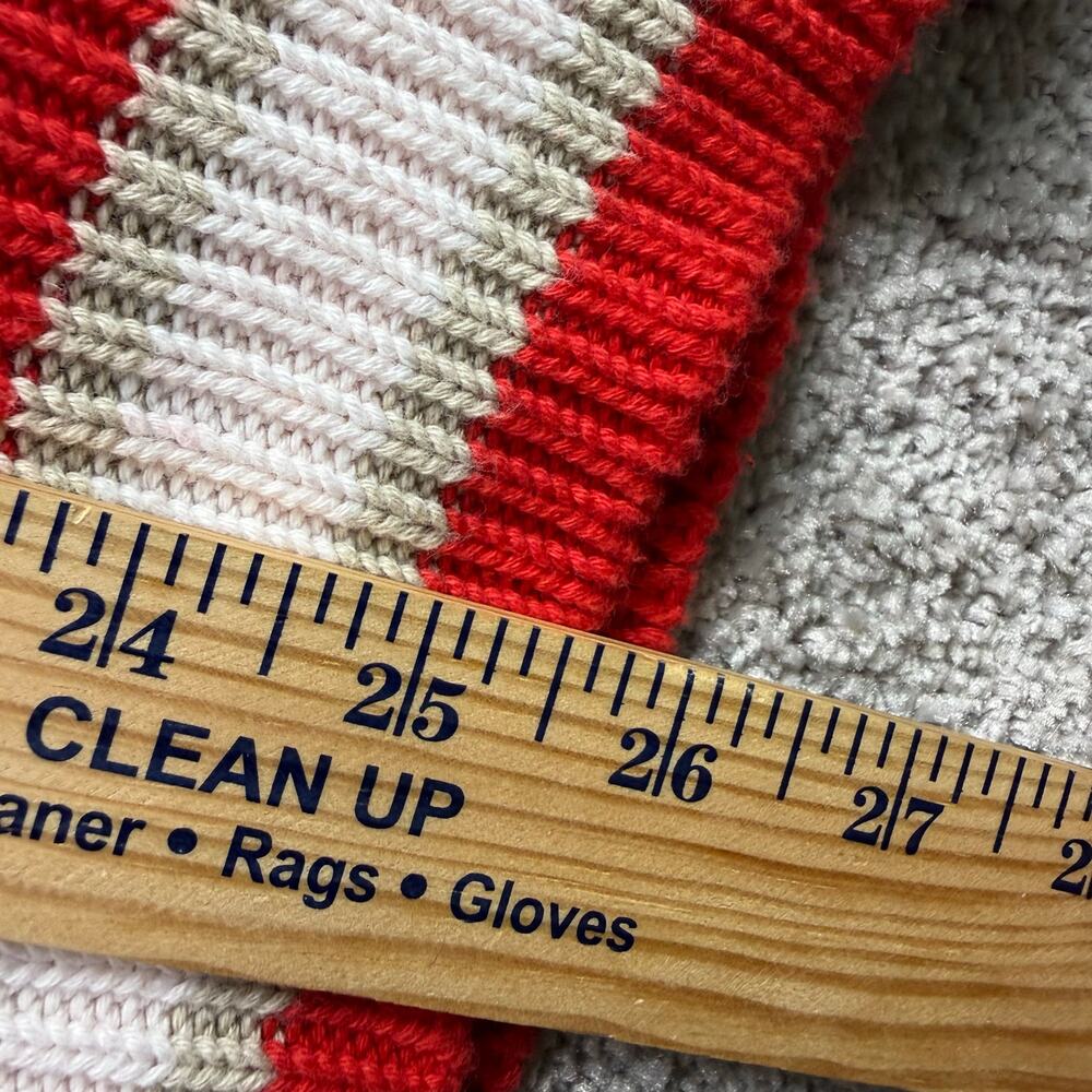 Liz Claiborne LizSport Size XL Red Cardigan Sweater Varsity Stripe Crest Y2K - Picture 6 of 7
